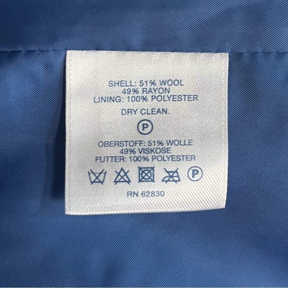 Lands’ End wool‎ blend zip up jacket Blue Size 10 Classic Polished - Picture 6 of 8